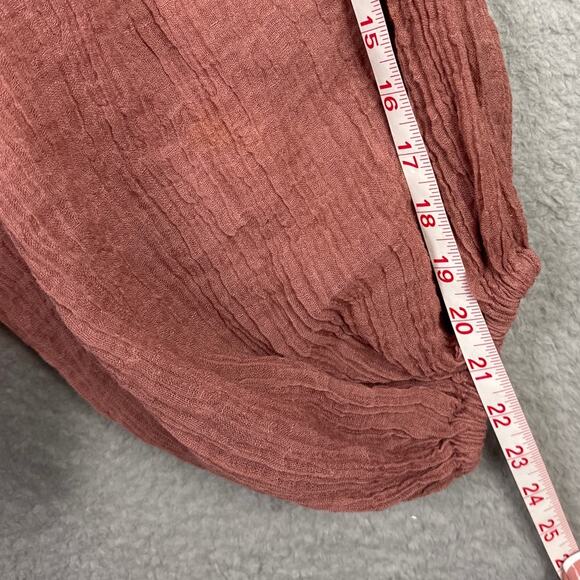 Tory Burch Linen Blend Ruffle Gauze Blouse Wood Rose Size S NWT Designer - Picture 6 of 10